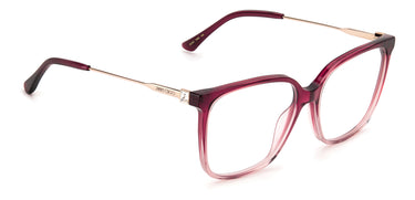 Designer Women Jimmy Choo Eyeglasses: JC341 - Burgandy(3)- SpecSMART Eye Clinic (Diagonal View)